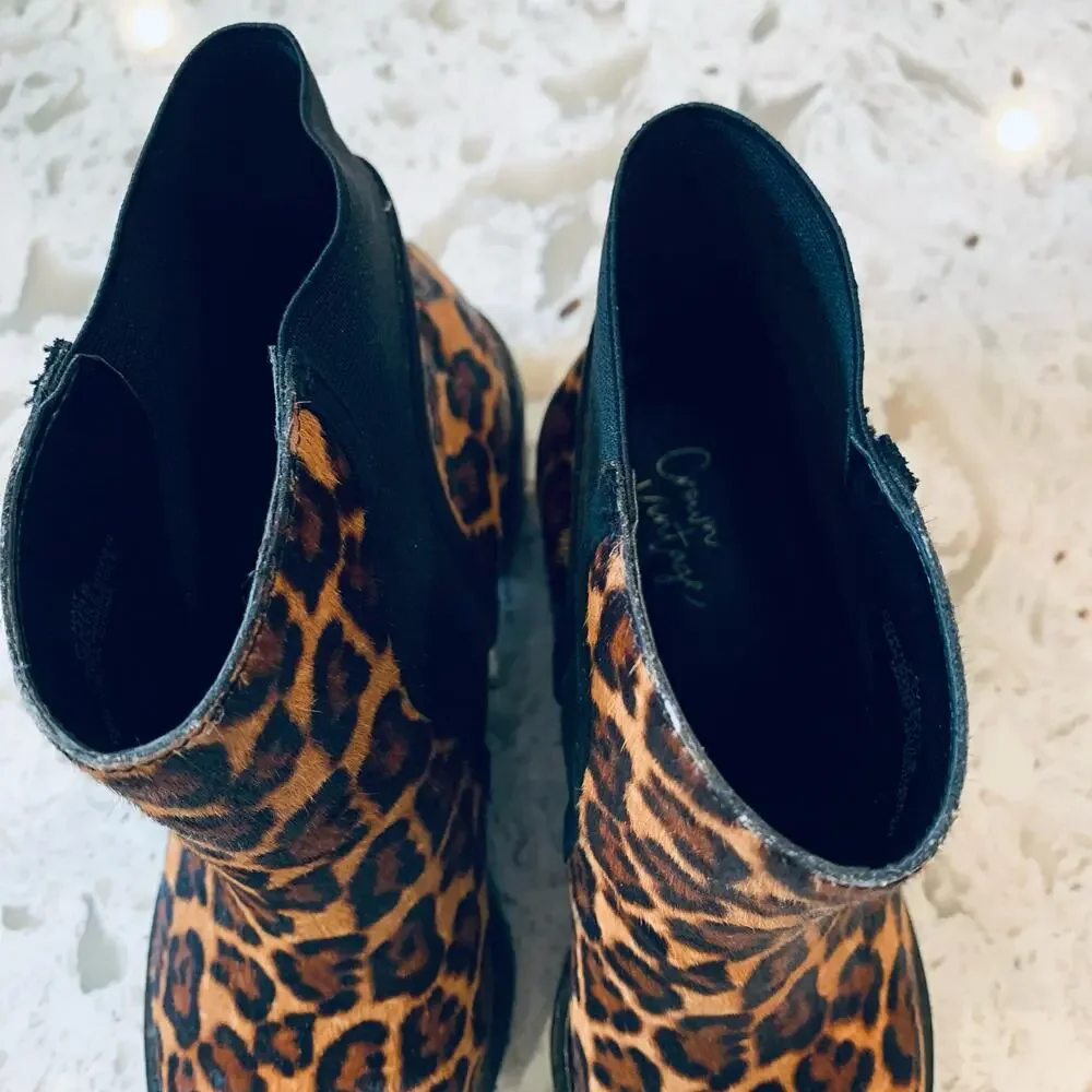 Crown Vintage Leopard print Maiy booties size 7.5